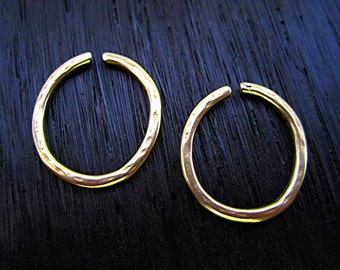 Large, Round, Gold Bronze, Artisan, Open Jump Ring (set of two)