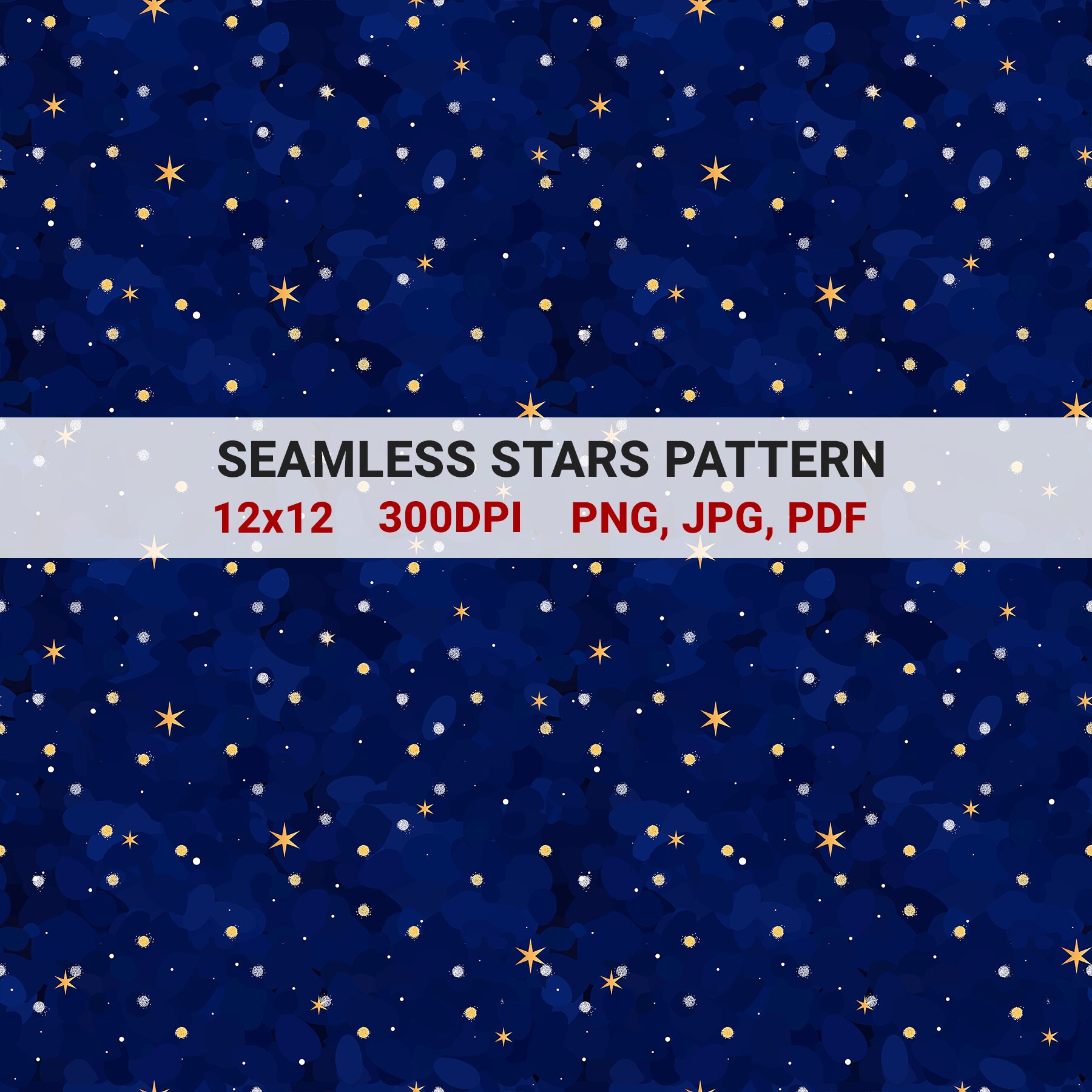Seamless Glitter Night Sky Digital Paper, Starry Skies Digital Paper ...