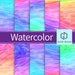 Watercolor Rainbow Digital Paper, Pastel Rainbow Digital Background Watercolor, Colorful Digital Paper Pack, Purple Digital Paper Download 