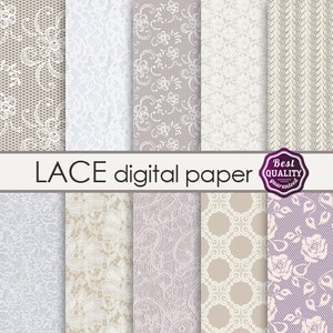 Lace digital paper &quot;LACE&quot;  lace patterns for scrapbooking * Commercial use * Printable, Instant Download