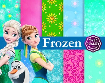 Frozen 2 digial paper celebration  *  "Frozen Patterns" * Palette inspired by Disney's Frozen movie  * Instant Download