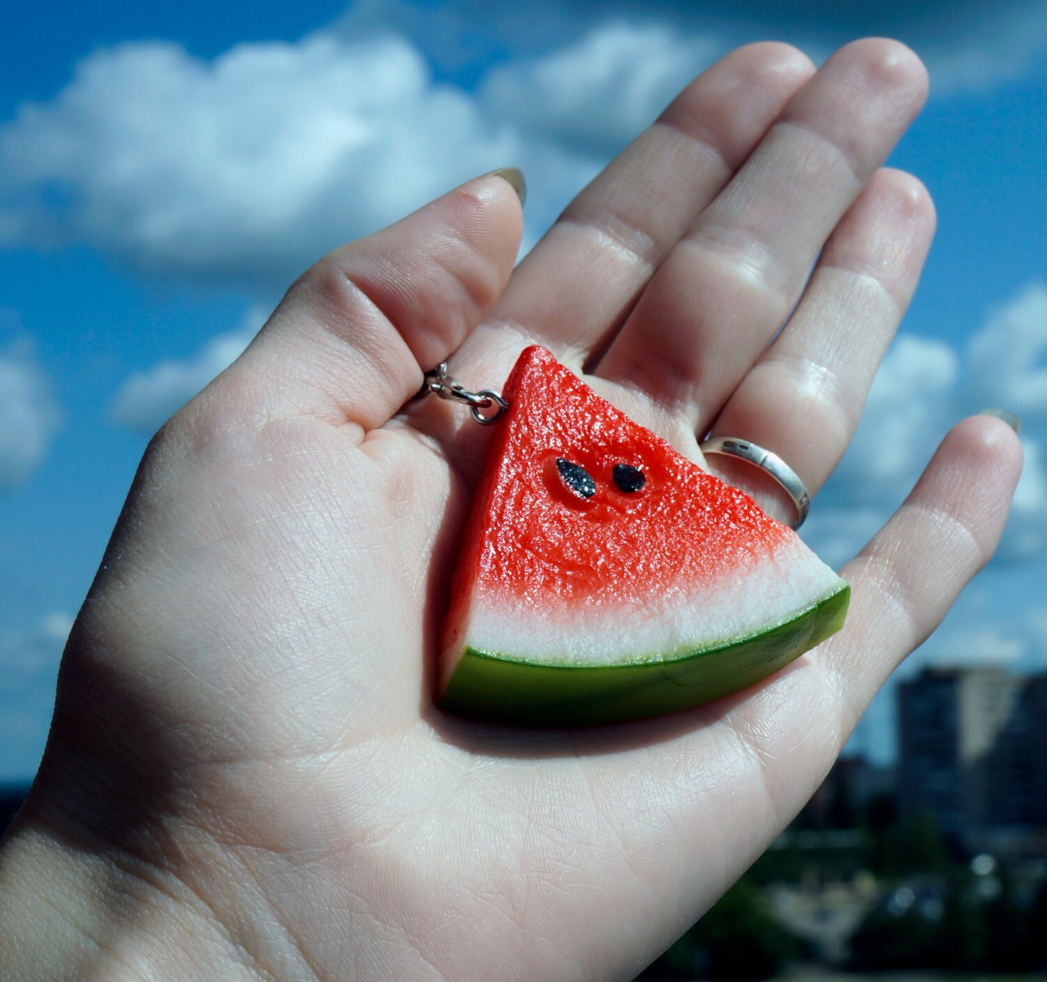 Keychain watermelon keychains for friends fruits Unusual Etsy
