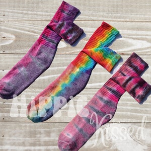 Men&#39;s Tie Dye Crew Socks 3 Pack, Hand Dyed, Made to Order