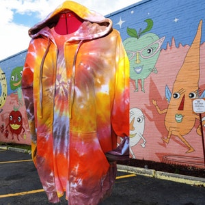 Hand-Dyed Tie Dye Hoodie & T-Shirt Set: Shades of Autumn