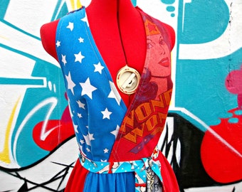 Custom T-Shirt Wrap Dress: Hand-Dyed, Reclaimed Vintage Fabrics