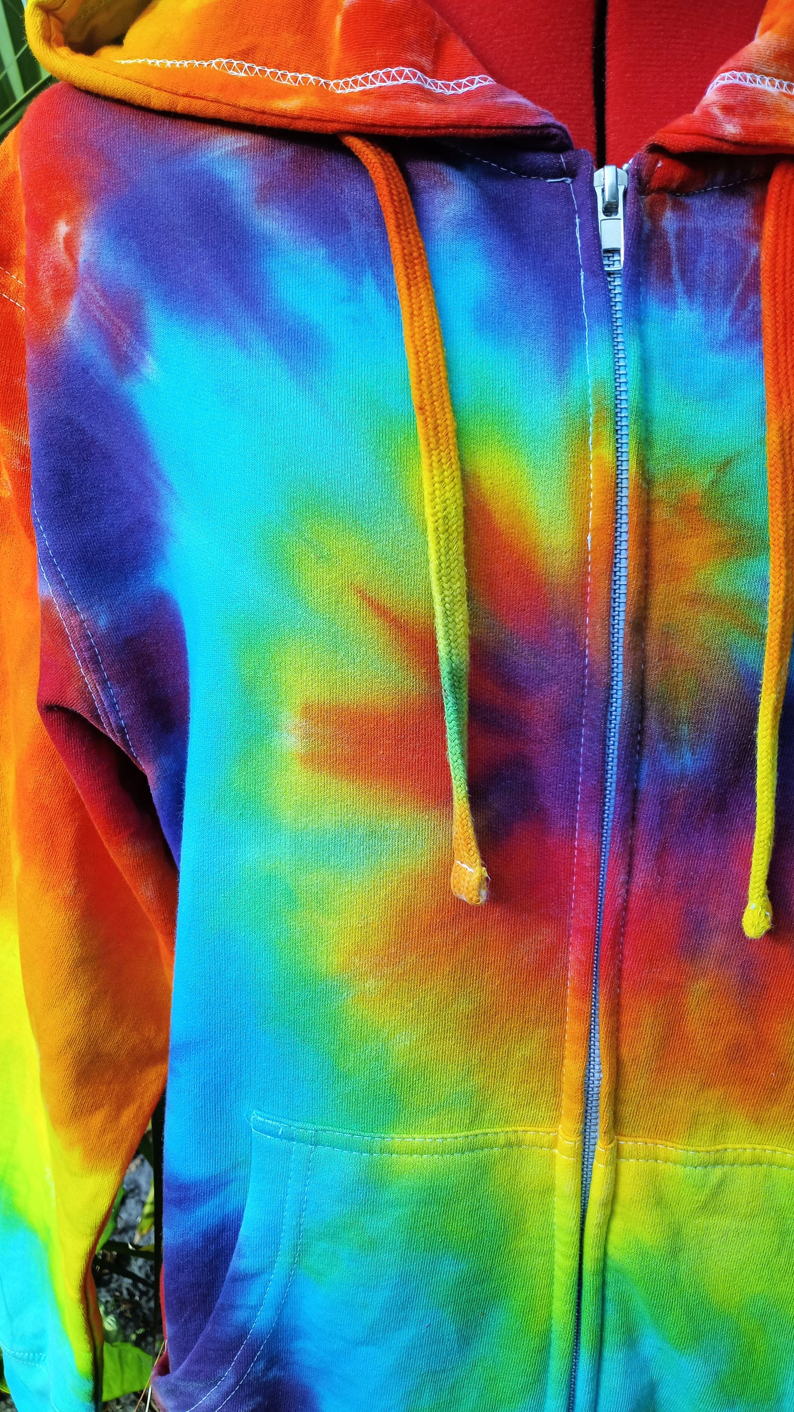 Tie Dye Zip up Hoodie Rainbow Hand Dyed Made to Order Etsy