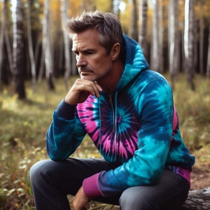 Zip hoodie tie dye sale
