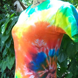 Side Spiral Rainbow Tie Dye, Hand Dyed, Made to Order
