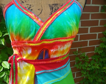 Custom made from your shirts T Shirt Wrap Dress, Hand Dyed, Made to Order