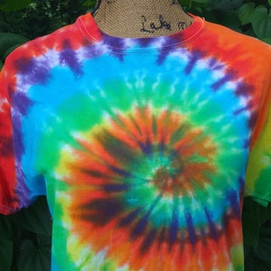 Vibrant Rainbow Spiral Tie Dye, Hand Dyed, Made to Order