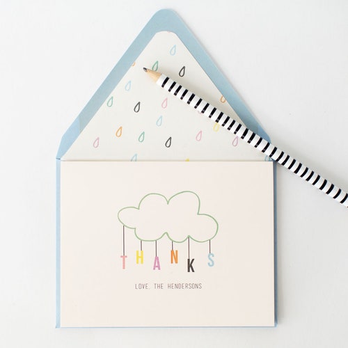 Personalized Baby Shower Thank You Cards sets of 10 // Baby Etsy