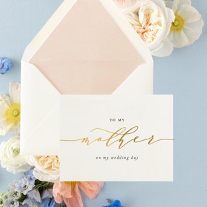 à ma mère le jour de mon mariage / carte personnalisée le jour du mariage / carte de remerciement / maman / belle-mère