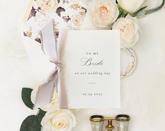 à ma mariée le jour de notre mariage / carte personnalisée le jour du mariage / carte du jour du mariage de la mariée / femme