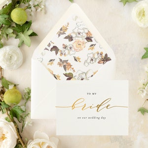à mon épouse le jour de notre mariage / carte personnalisée le jour du mariage / carte de remerciement / femme