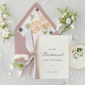 carte de remerciement pour demoiselle d'honneur / à ma demoiselle d'honneur le jour de mon mariage / carte le jour du mariage / carte de demoiselle d'honneur