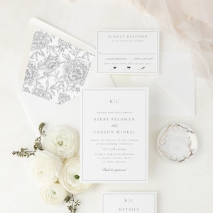 classic wedding invitation / invitation suite / wedding invitation set / printed wedding invite / letterpress invitation