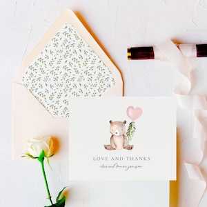 Cartes de remerciement personnalisées pour baby shower / cartes de remerciement pour bébés et enfants