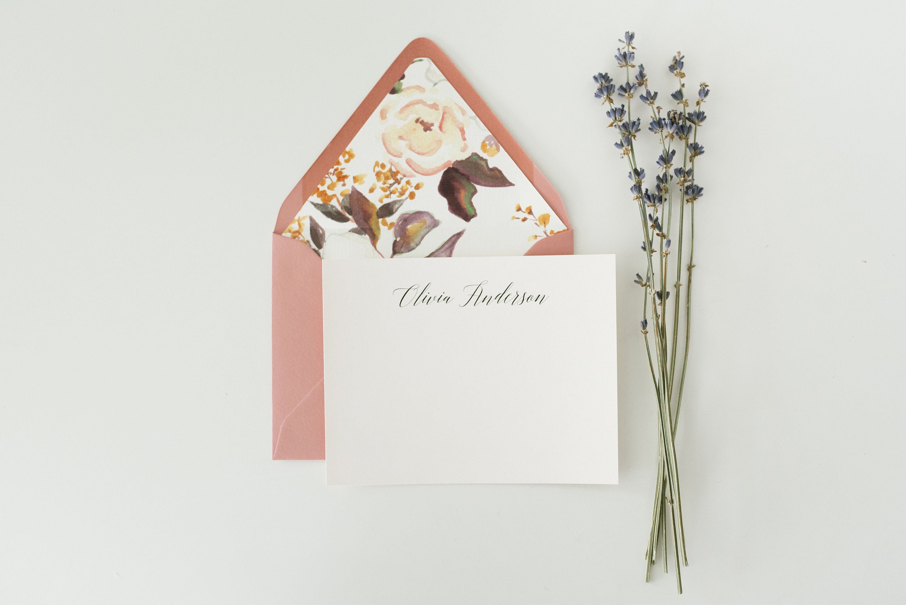 personalized notecards / stationery / card set / flat personalized