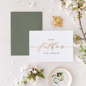 to my father on my wedding day card / personalized day of wedding card / day of thank you card / dad / father-in-law