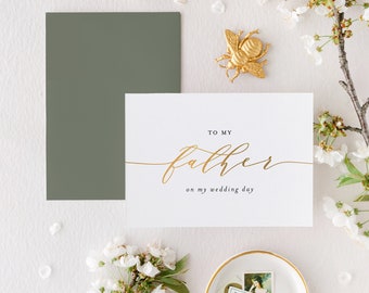 to my father on my wedding day card / personalized day of wedding card / day of thank you card / dad / father-in-law