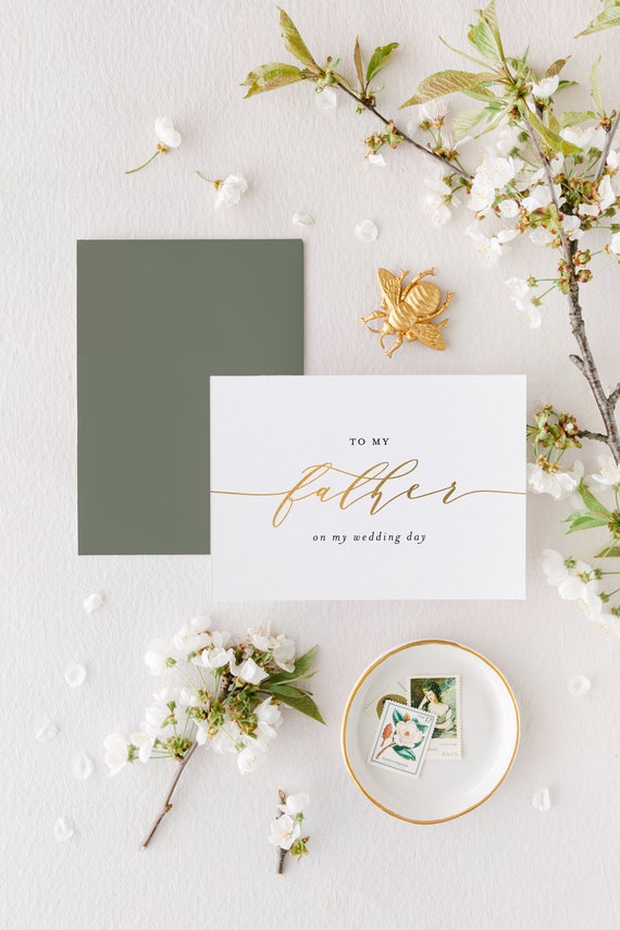 to my father on my wedding day card / personalized day of wedding card / day of thank you card / dad / father-in-law