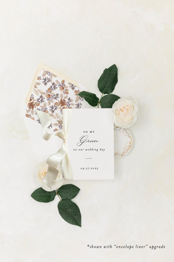 to my groom on our wedding day card / personalized day of wedding card / groom wedding day card / to my husband card