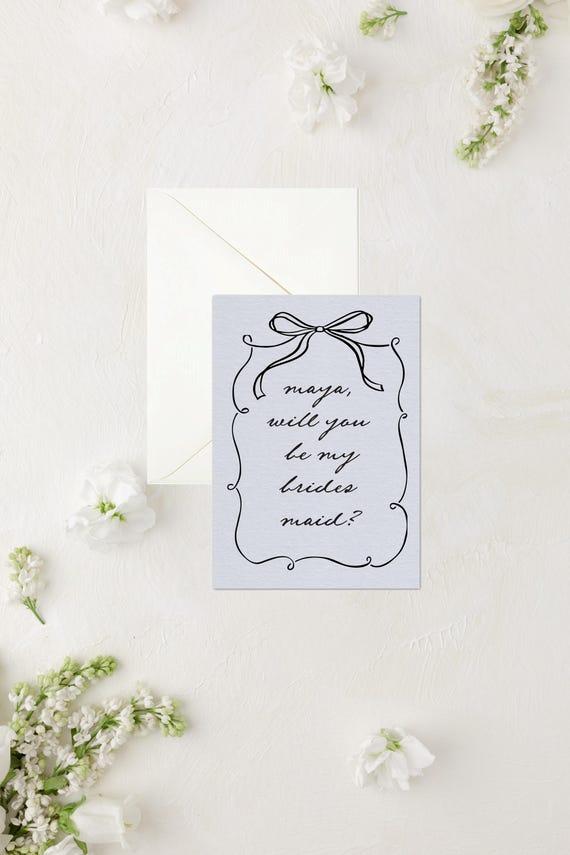whimsical bridesmaid proposal card / personalized will you be my bridesmaid card / maid of honor proposal card / matron of honor