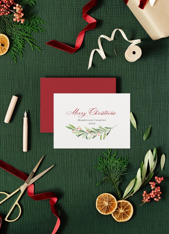 personalized corporate christmas cards / company holiday cards / company logo