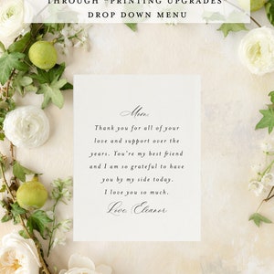 day of thank you card / to my mother on my wedding day card / silk ribbon / mom / mother in law image 4