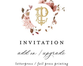 upgrade to letterpress or foil press for invitation order (add on item)