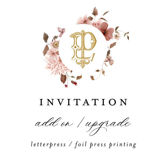 upgrade to letterpress or foil press for invitation order (add on item)