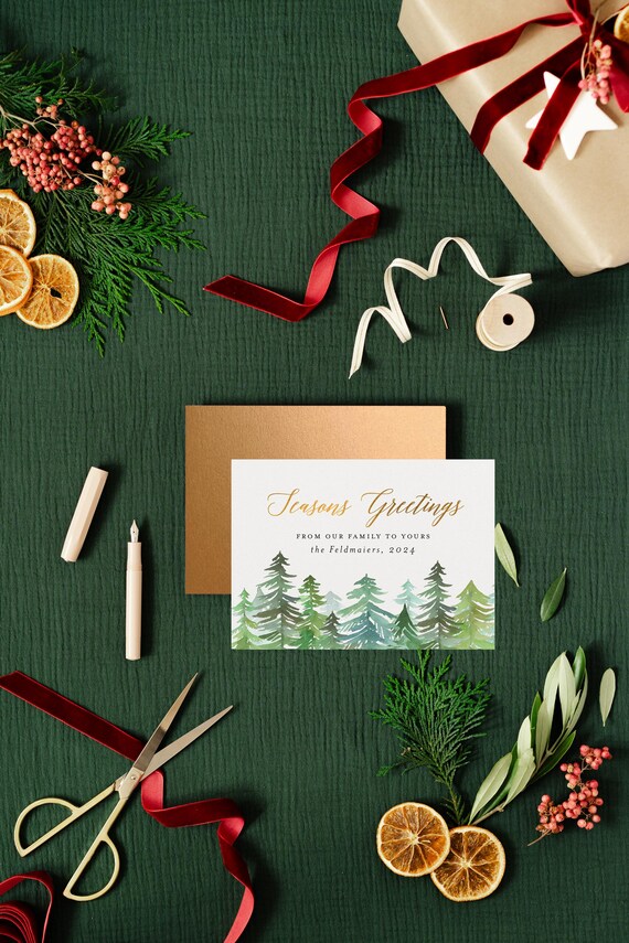 personalized christmas cards / gold foil holiday cards
