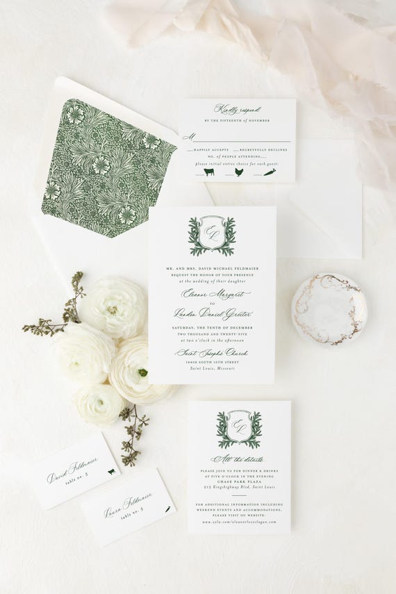 winter wedding invitations / wedding invitation suite / printed wedding invitations / letterpress wedding invitations / christmas wedding