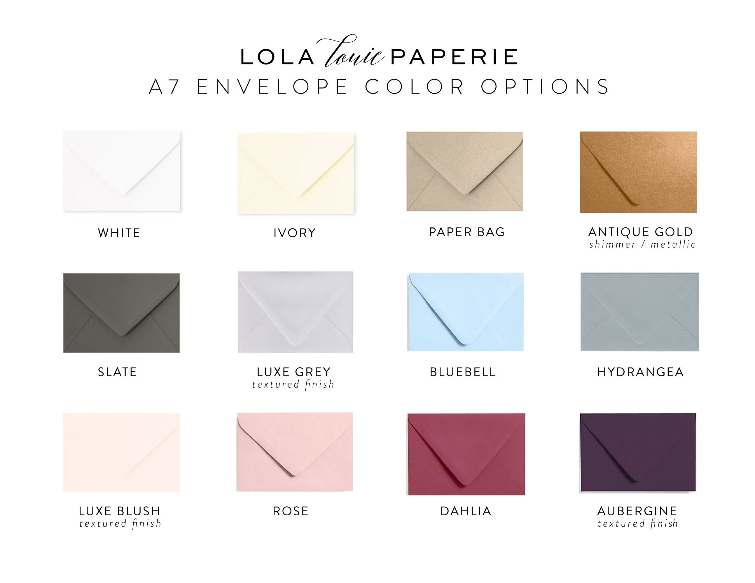 solid lined envelopes (32 color options) - sets of 10 // modern ...