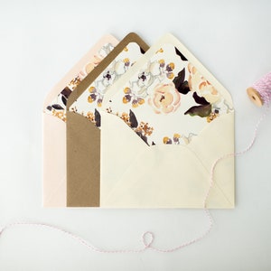 luxe lined envelopes / floral envelope liners (sets of 10) // wedding envelopes / envelope liner