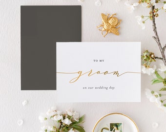 to my groom on our wedding day card / personalized day of wedding card / day of thank you card / husband