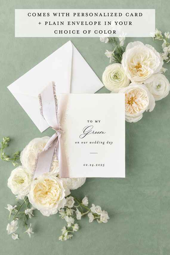 to my groom on our wedding day card / personalized day of wedding card / groom wedding day card / husband