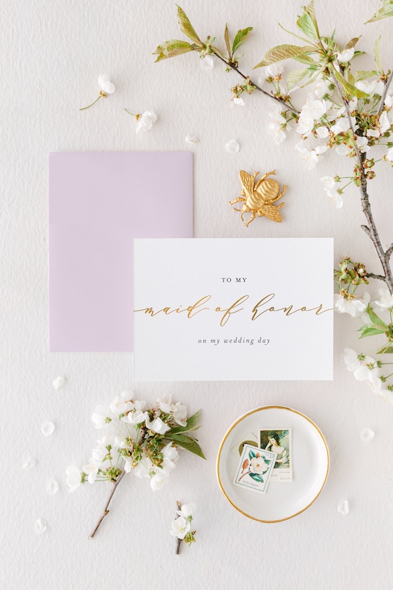 to my maid of honor on my wedding day card / personalized day of wedding card / day of thank you card / matron of honor