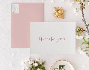 thank you cards / wedding thank you cards / silver foil / rose gold foil