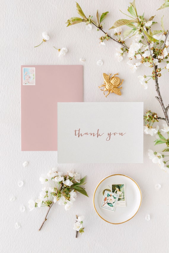 thank you cards / wedding thank you cards / silver foil / rose gold foil