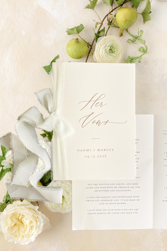 NEW! vow books / personalized wedding vow books / printed vow books