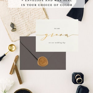 to my groom on our wedding day card / wedding card to your groom / husband / to my husband / gold foil / wedding day card / personalized