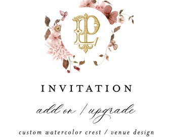 custom watercolor crest / venue design for invitation order (add on item)