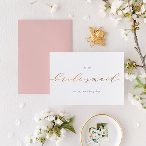 à ma demoiselle d'honneur le jour de mon mariage / carte personnalisée le jour du mariage / carte de remerciement / demoiselle d'honneur