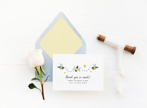 personalized baby shower thank you cards // mama to bee / bees / baby shower thanks cards / gender neutral cards /  baby boy / baby girl