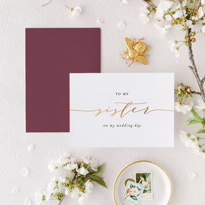 à ma sœur le jour de mon mariage / carte personnalisée le jour du mariage / carte de remerciement / belle-soeur