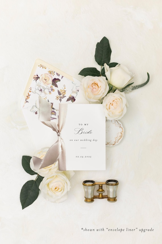to my bride on our wedding day card / personalized day of wedding card / bride wedding day card / to my wife card
