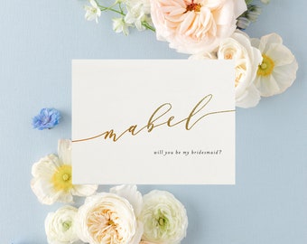 bridesmaid proposal card / personalized will you be my bridesmaid card / maid of honor proposal card / proposal box