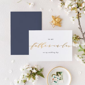 à mon beau-père pour ma carte de mariage / carte personnalisée le jour du mariage / carte de remerciement / beau-père