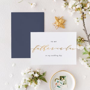 to my father-in-law on my wedding day card / personalized day of wedding card / day of thank you card / father in law